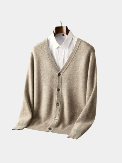 Cardigan en Laine Mérinos Col V - Cross & Crown