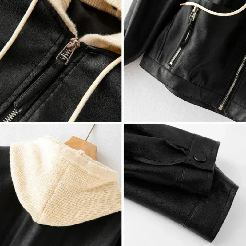 Hoodie en Cuir Noam