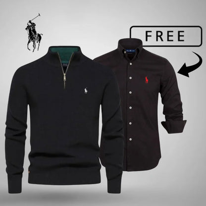 Men's Style & Comfort Premium – Half-Zip Jumper + FREE Classic Shirt