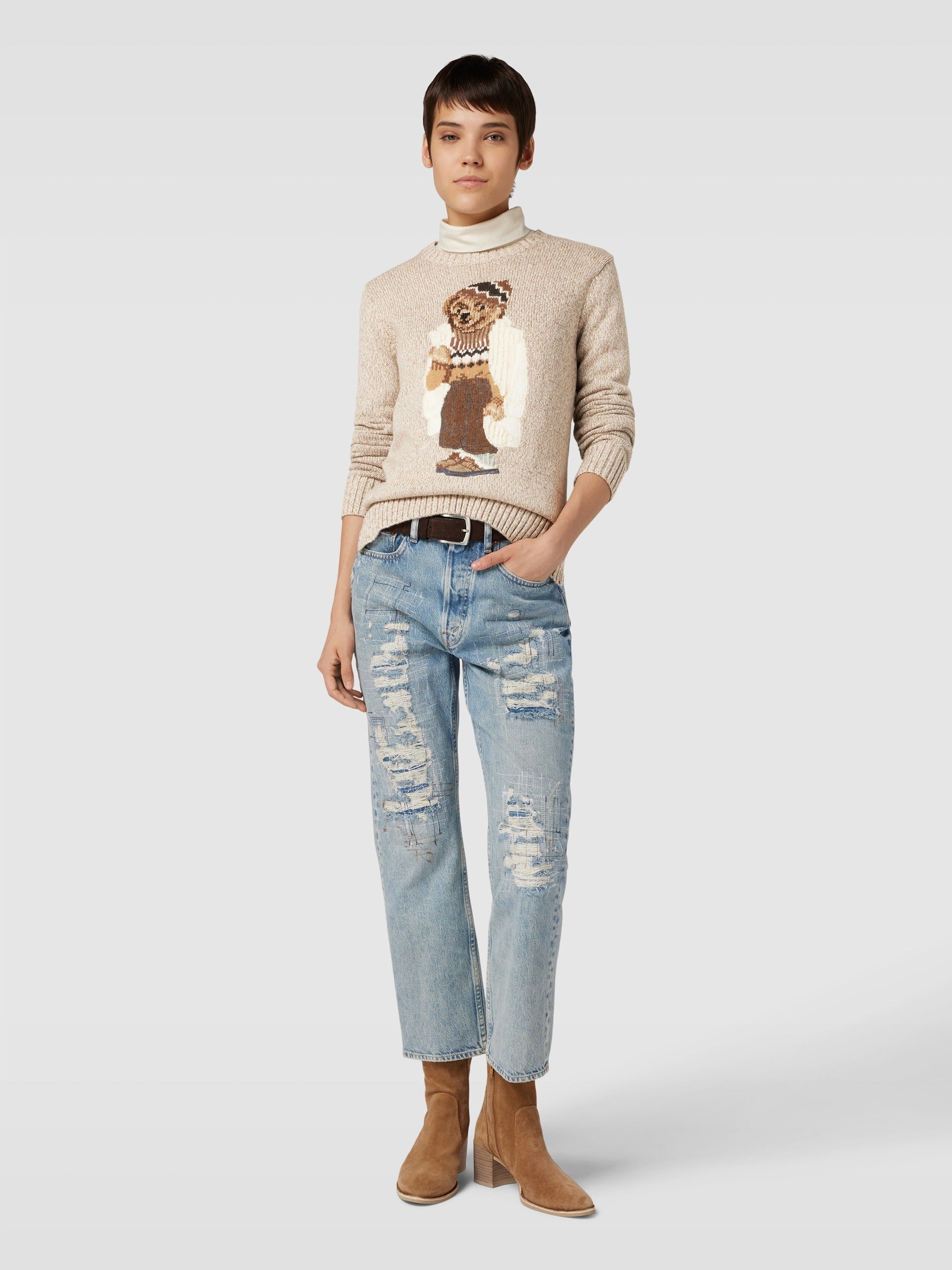Men's Sweater | Bear White Coat