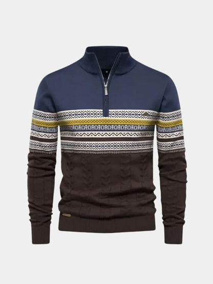 Pull Col Zippé en Maille - Cross & Crown