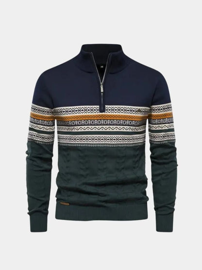 Pull Col Zippé en Maille - Cross & Crown