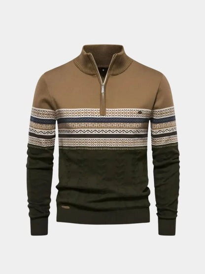 Pull Col Zippé en Maille - Cross & Crown