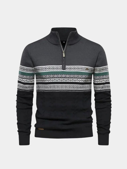 Pull Col Zippé en Maille - Cross & Crown