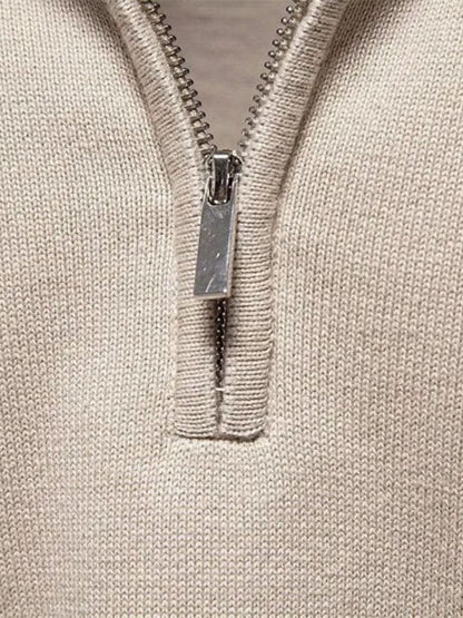 Cardigan Maille Col Zippé Uni