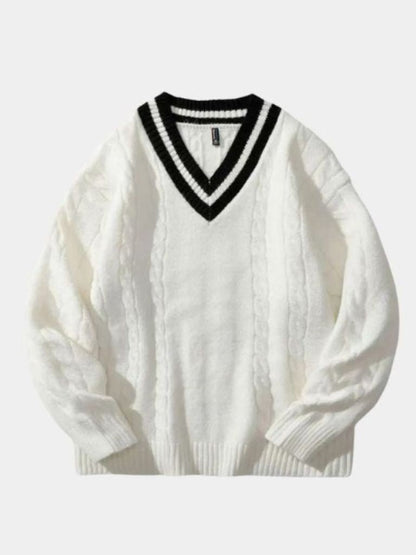 Pull col V minimaliste Cross & Crown