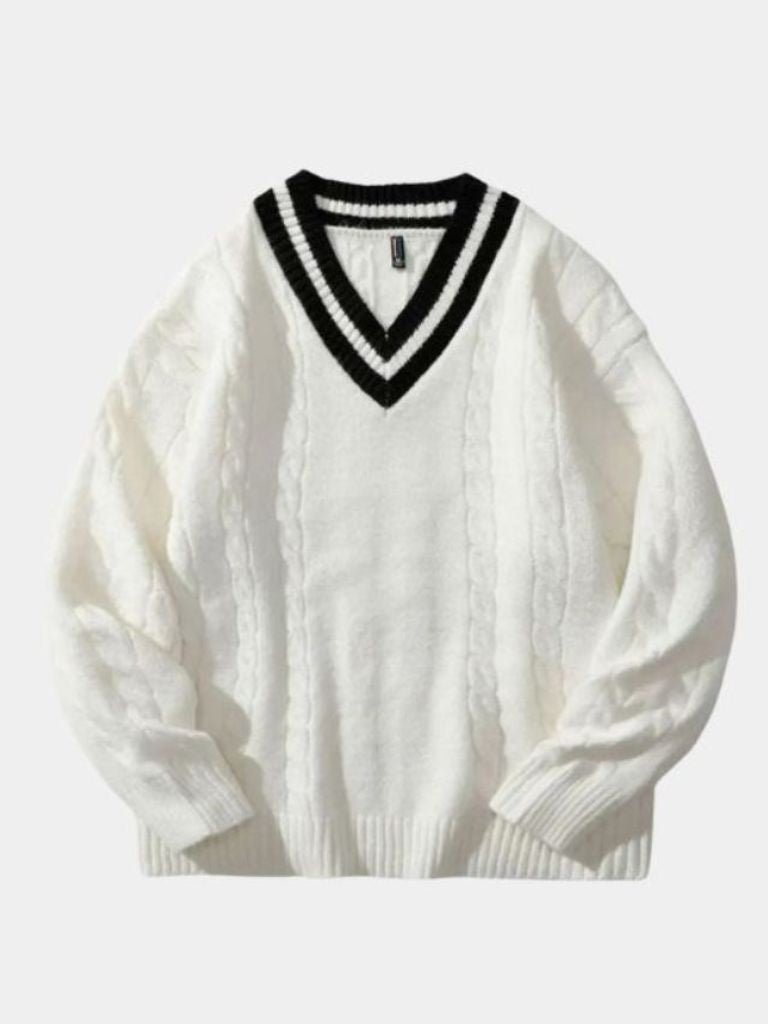 Pull col V minimaliste Cross & Crown
