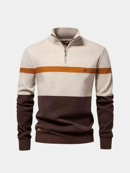 Pull Col Zippé Quarter-Zip - Cross & Crown