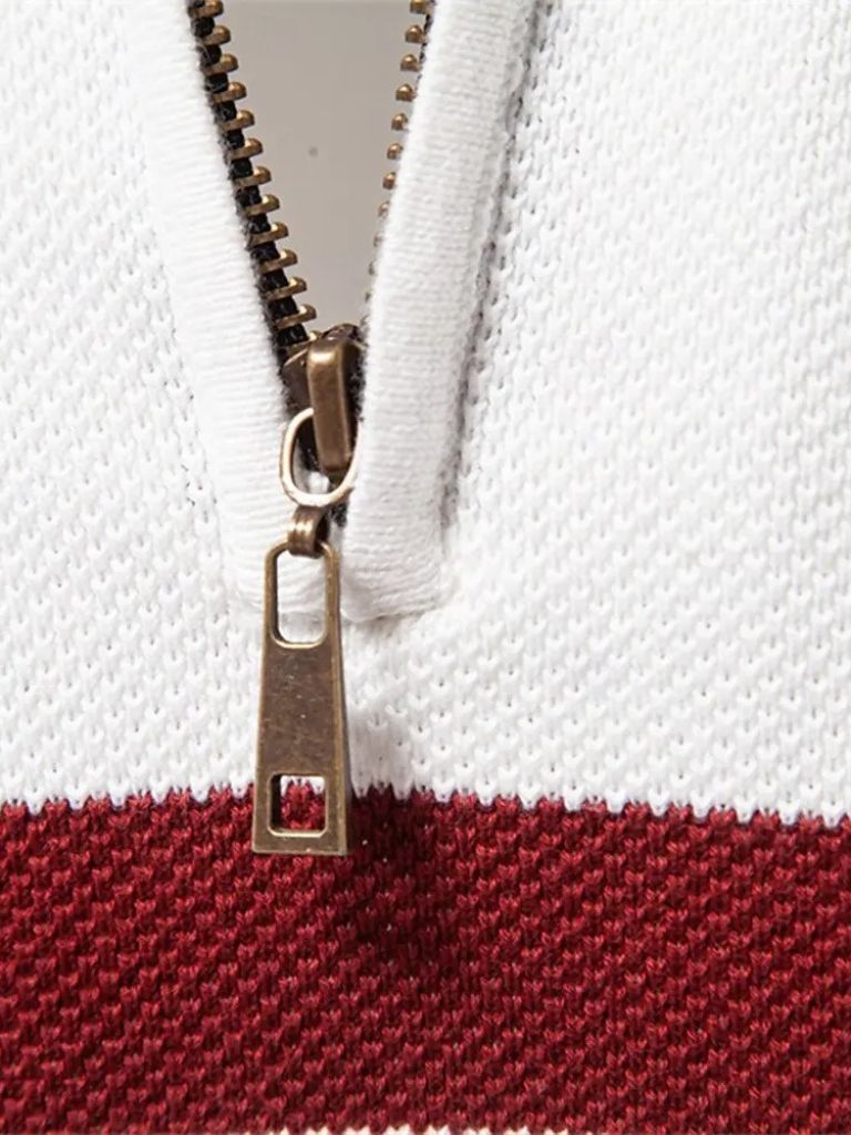 Pull Col Zippé Quarter-Zip - Cross & Crown