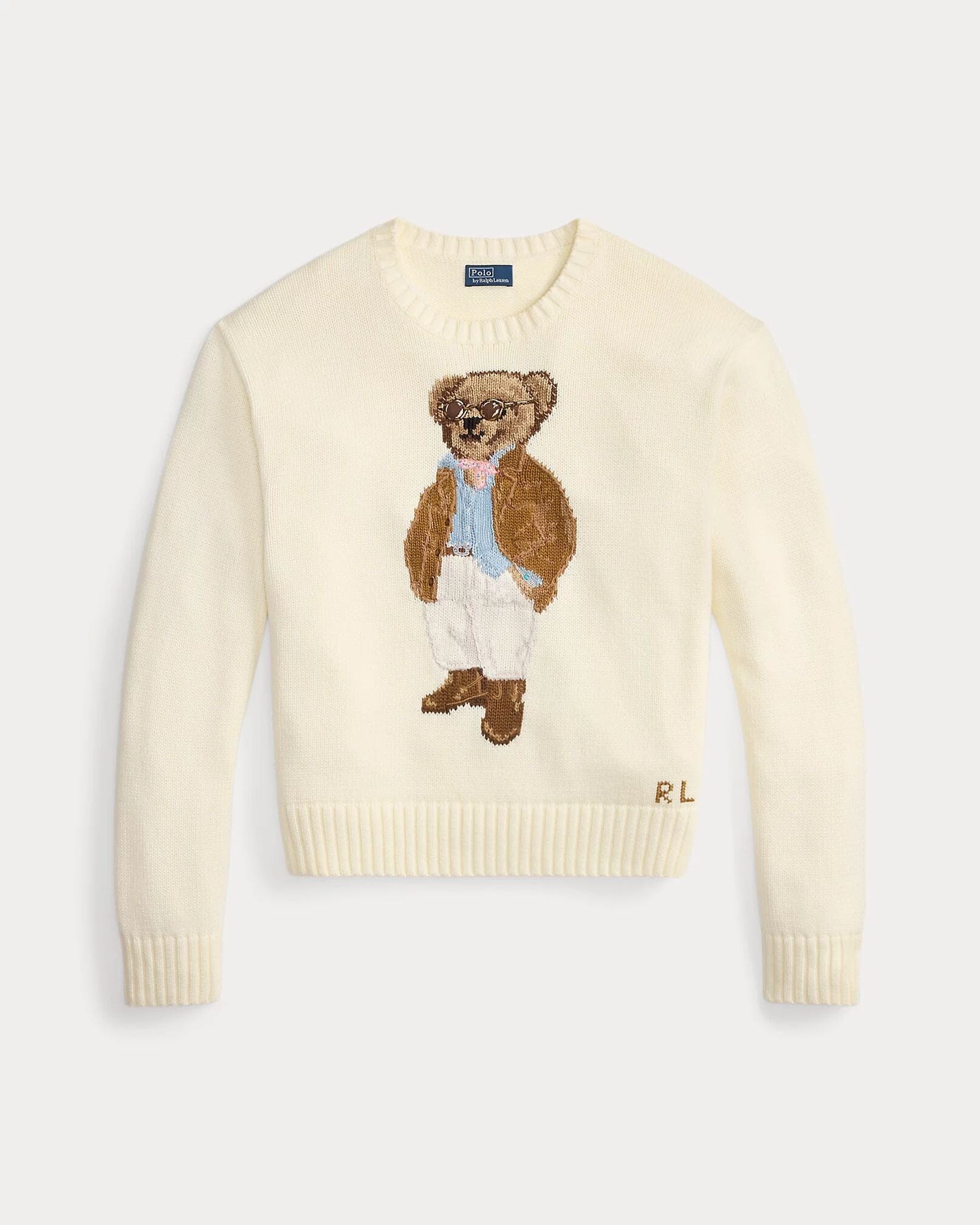 Men's Polo Bear Cotton Crewneck Sweater
