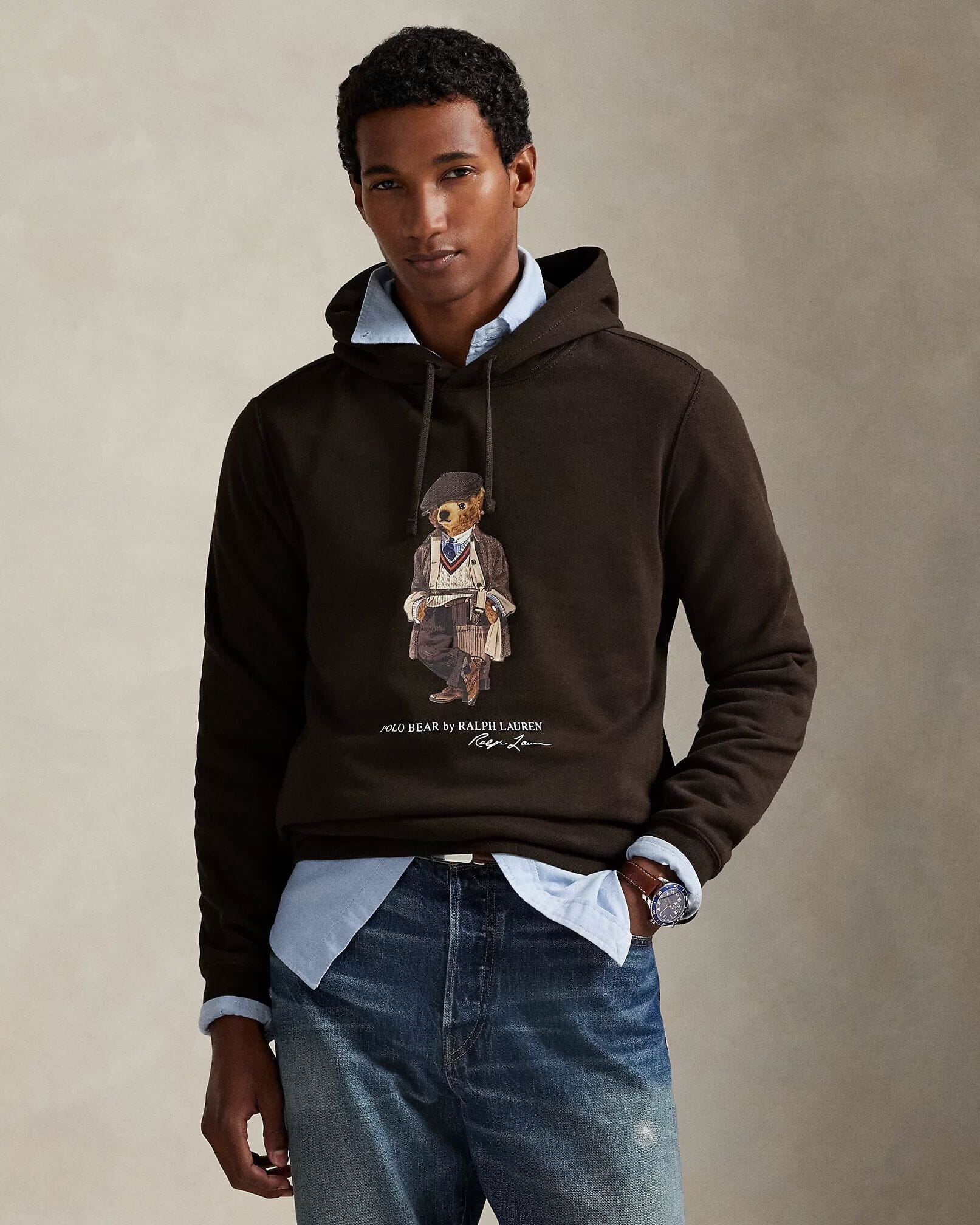 Men's Polo Bear Fleece Hoodie