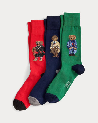 Men's Polo Bear Crew Socks 3-Gift Set