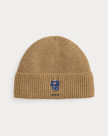 Men's Polo Bear Rib-Knit Beanie