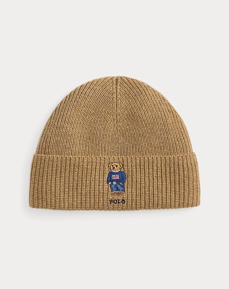 Men's Polo Bear Rib-Knit Beanie