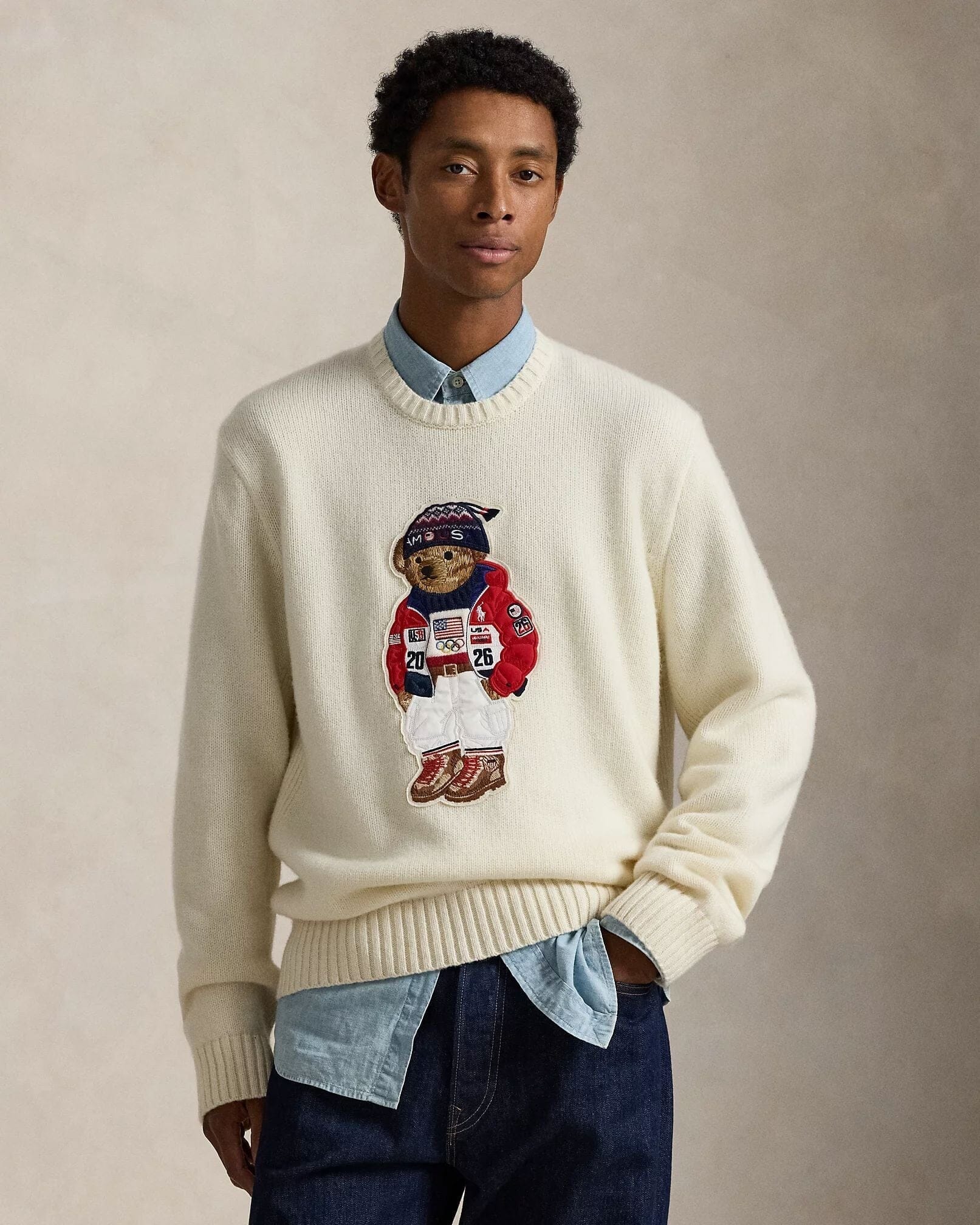 Men's Team USA Polo Bear Sweater
