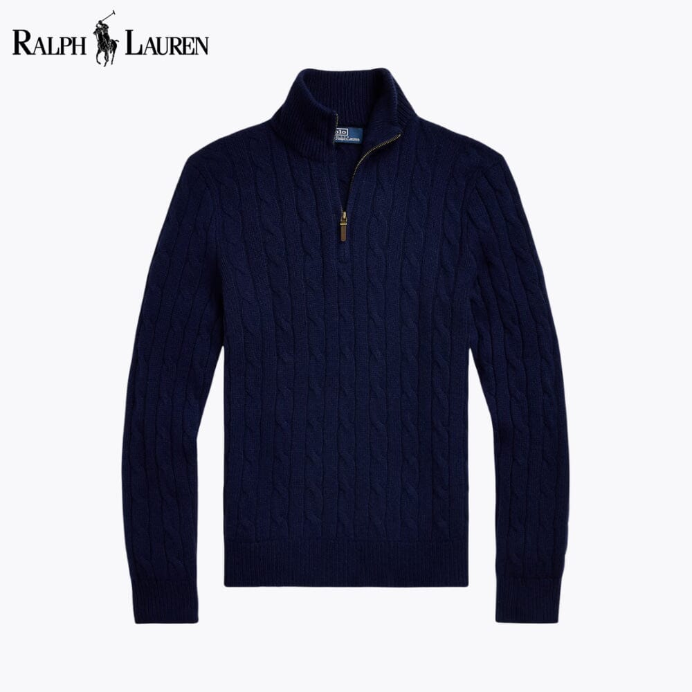 Men's Cable-Knit Cashmere Quarter-Zip Jumper