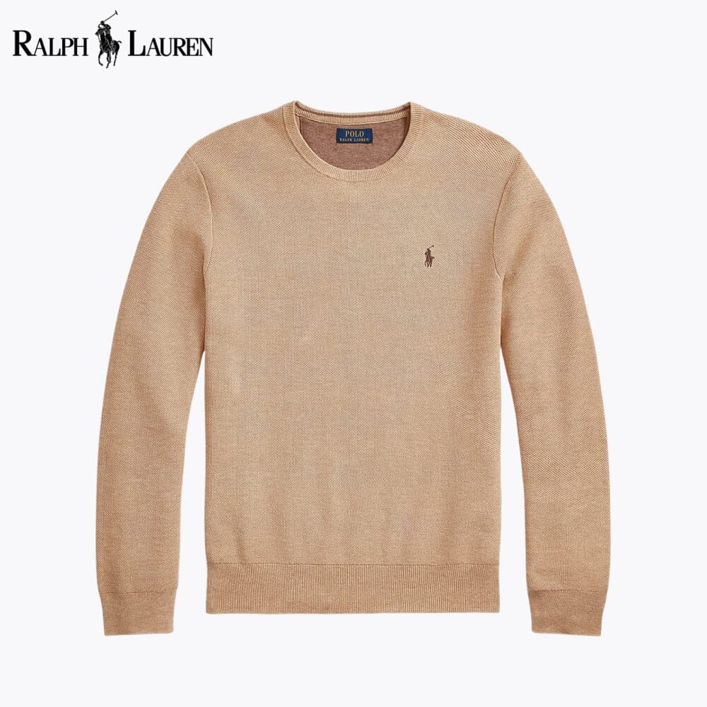 Men's Mesh-Knit Cotton Crewneck Sweater
