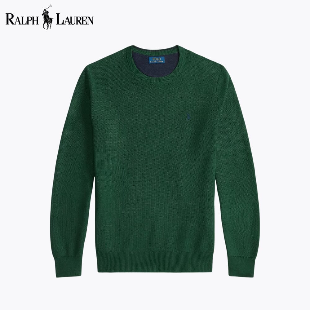 Men's Mesh-Knit Cotton Crewneck Sweater