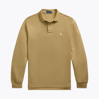 Men's Mesh Long-Sleeve Polo Shirt