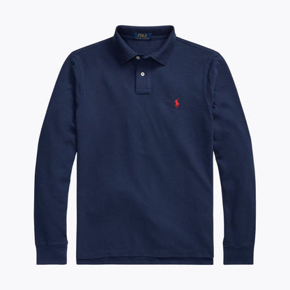 Men's Mesh Long-Sleeve Polo Shirt