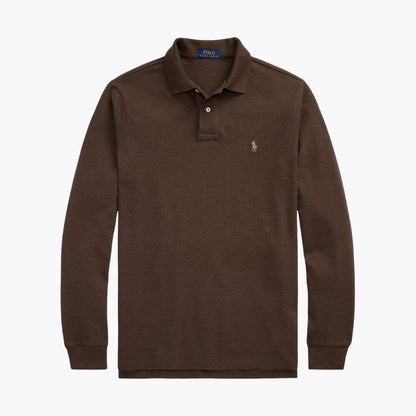 Men's Mesh Long-Sleeve Polo Shirt
