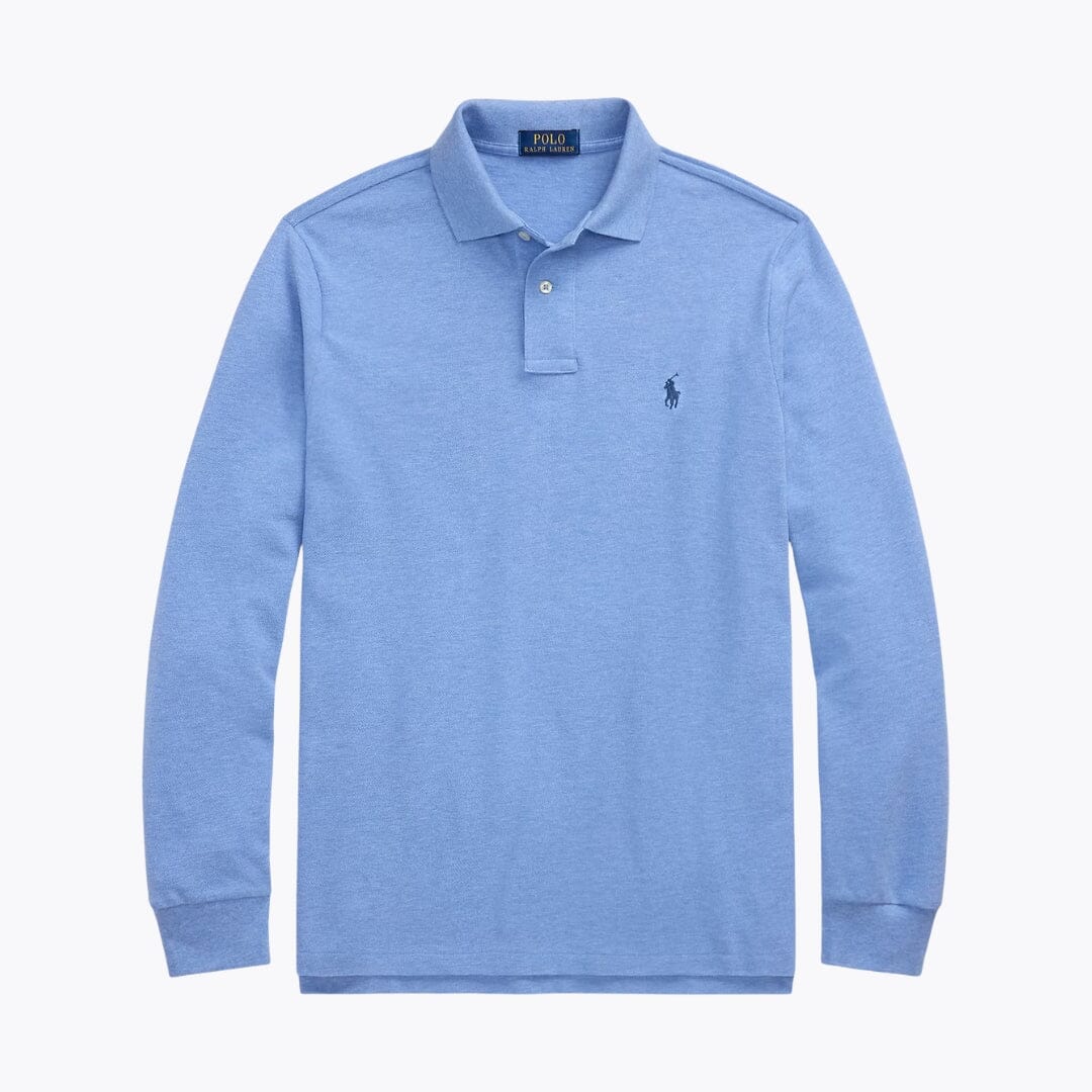 Men's Mesh Long-Sleeve Polo Shirt