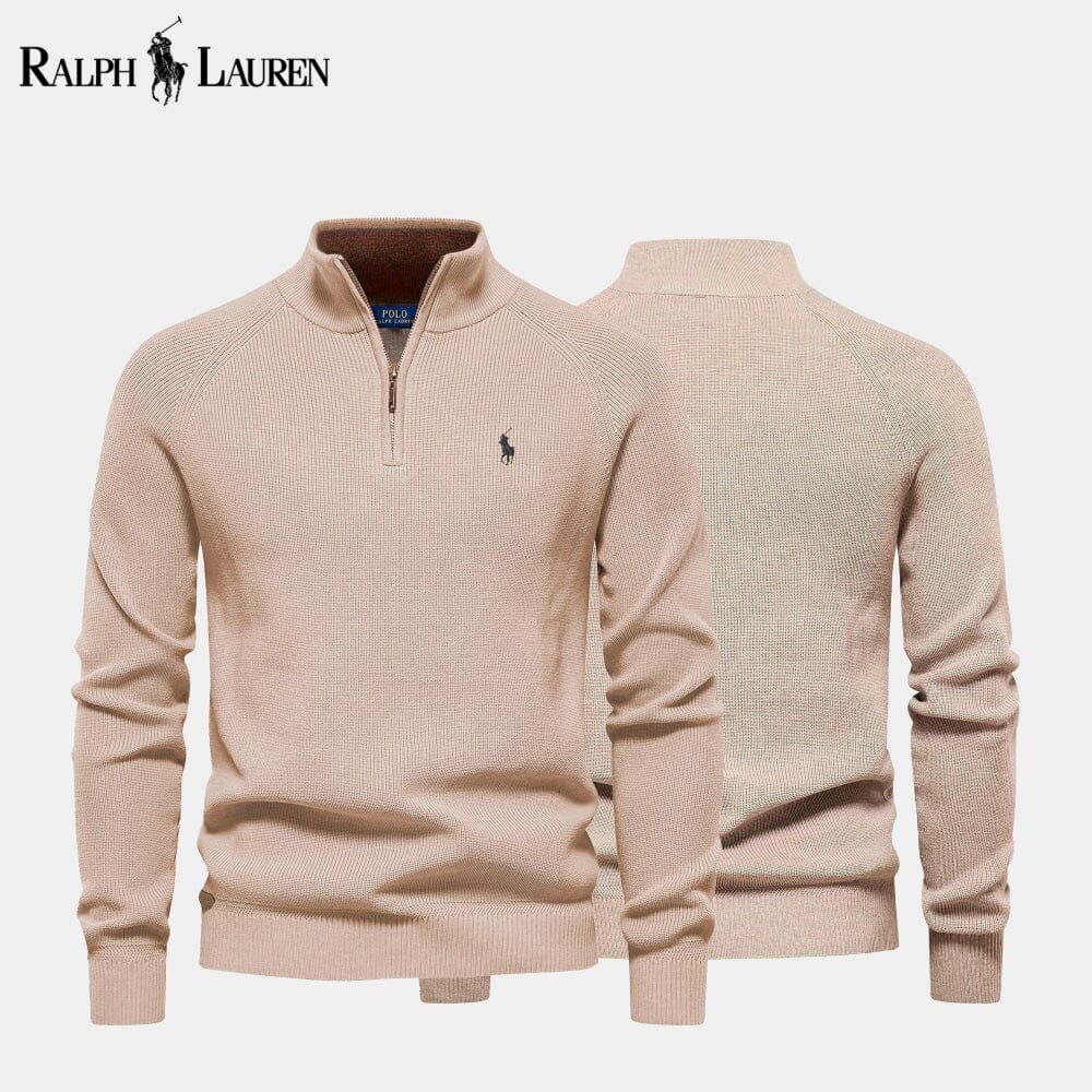 Men's Zip Cable-Knit Wool Knit Sweater
