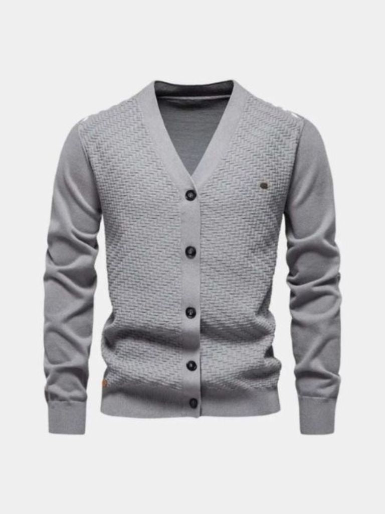 Cardigan col V en maille - Cross & Crown