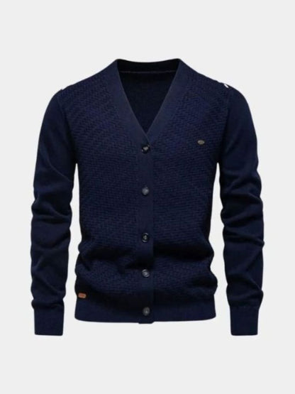Cardigan col V en maille - Cross & Crown