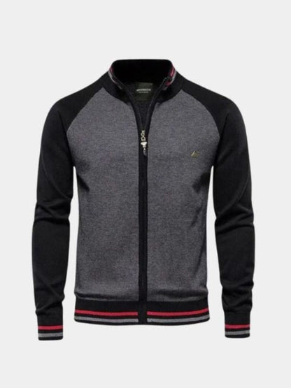 Cardigan Zippé Col Montant Color Block - Cross & Crown
